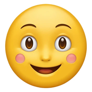 Emoji, yellow round teasing smile sticker