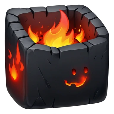 square of burning coal sticker