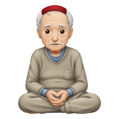 sitting weak old man  sticker