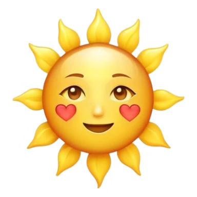 Sun and heart no face sticker