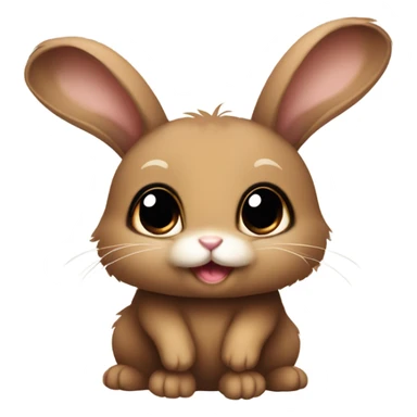 A fluffy brown baby bunny  sticker