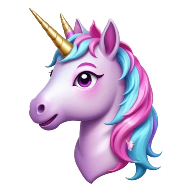 Cinematic Comical Unicorn Pony Portrait Emoji, Head tilted dramatically with an exaggeratedly amused expression, featuring a compact, magically adorned form with a sparkling tiny horn, wide, comically expressive eyes full of playful disbelief, and a subtly animated mane, Simplified yet hilariously expressive features, highly detailed, glowing with a slightly sassy pastel glow, high shine, dramatic yet playful, stylized with an air of cheeky magical mischief, soft glowing outline, capturing the essence of a meme-worthy unicorn pony that looks ready to trot its way into viral fame! sticker