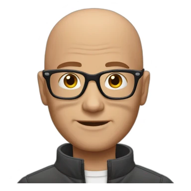 bald barry tegg with glasses sticker