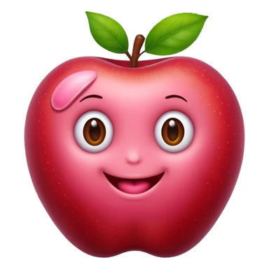 cute worm in apple sticker