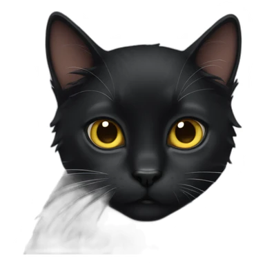 Black cat with hair tie sticker