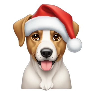 Perro con gorro de navidad  sticker