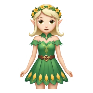 elf wearing flower dress design sticker