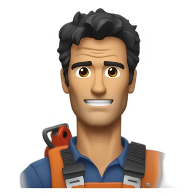 Ash Williams with a chainsaw hand sticker