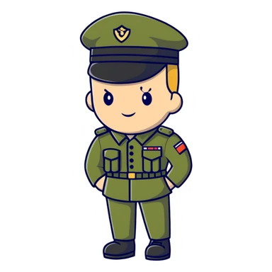 rear view of military personnel wearing a cap or hat sticker