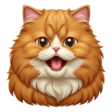 cinematic-adorable-big-eyed-fluffy-ginger-persian-cat-portrait-emoji,-head-tilted-playfully-with-a-cute,-exaggerated-yawn,-fluffy-ginger,-simplified-yet-irresistibly-cute-features sticker