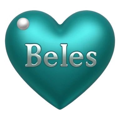 Teal heart with Belles with Balls wording sticker