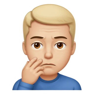 Persona indecisa tocándose la barbilla. sticker