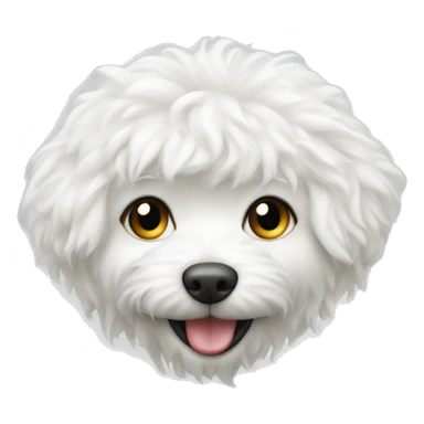 white bichone frisé with ball sticker