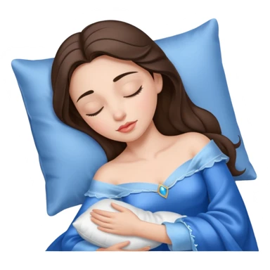 sleeping beauty brunette white girl with a silk pillow sticker