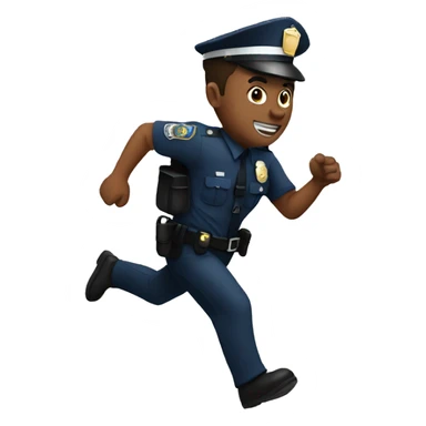 police man running sticker