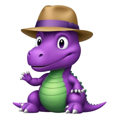 Barney the dinosaur tips fedora sticker