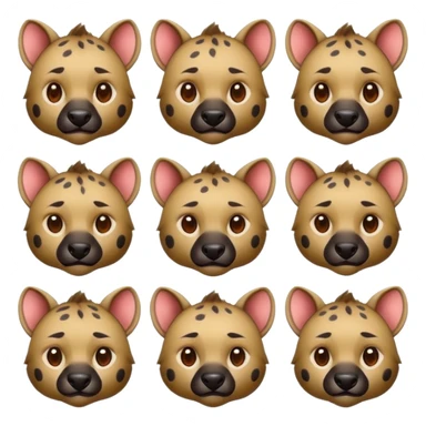 mach mir ein 10er packed mit Hyänen emojis für meinen discord in anime style sticker