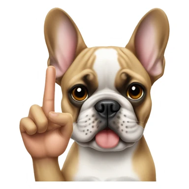 French bulldog giving the middle finger sticker