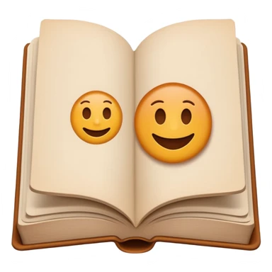 A minimalist emoji-style icon representing wordplay — symbolizing creativity with language. It features an open book or speech bubble merging with playful letters or word fragments, forming a clever visual pun. sticker
