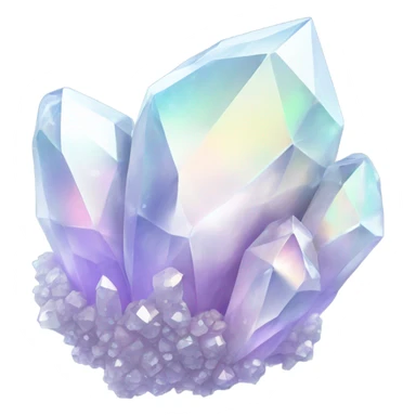 White iridescent crystal cluster sticker