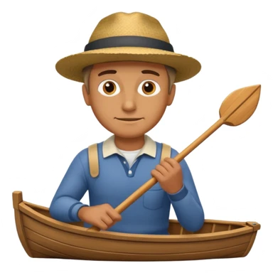 man rowing boat sticker