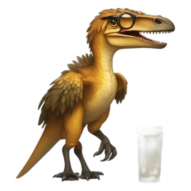 Deinonychus with glasses of sun sticker