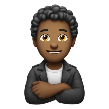 Smirk with folded hands sticker