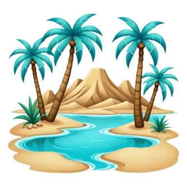 desert oasis with palm trees and water sticker