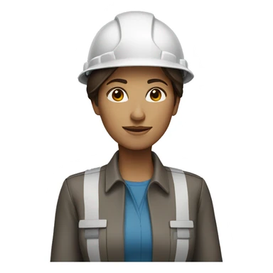 Brown hair woman engineer  sticker