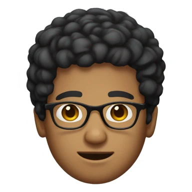 Guy with tan skin short curly black hair and a bread and glasses  sticker
