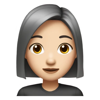 make a cute asian girl with straight hair, fair skin and pink vibe sticker