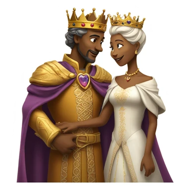 King giving heart to queen  sticker