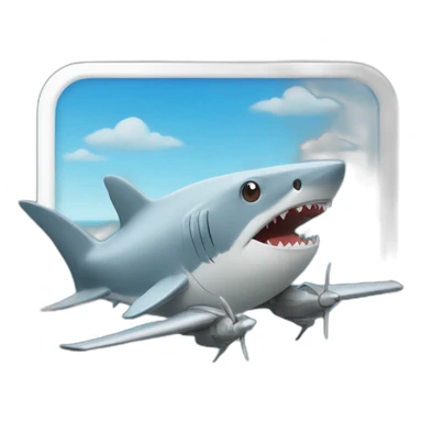 Shark driving a plane sticker