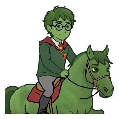 Harry Potter riding a horse  sticker