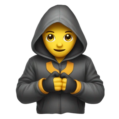 mysterious hooded boy in gloves sticker