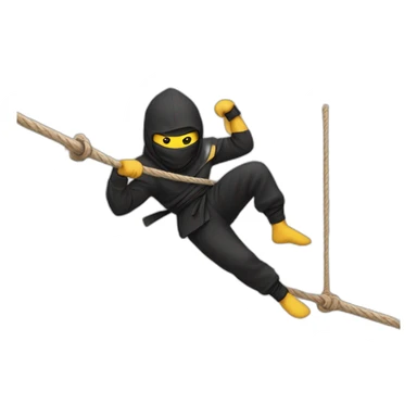 A ninja emoji balancing on a tightrope. sticker
