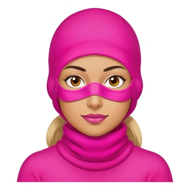 confident woman hustler wearing a bright pink balaclava, business entrepreneur, ambitious sticker