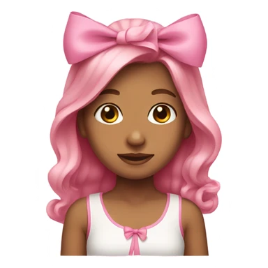 Girl pink bow sticker