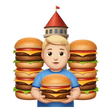 Fat Boy with burger tower sticker