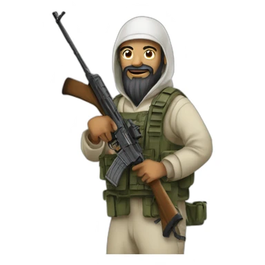 oosama biin ladeen with rifle sticker