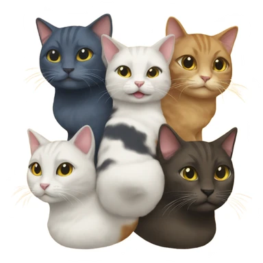 When 6 Cats Fuse Together into one stronger cat sticker