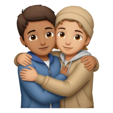 two friends hugging each other warmly sticker