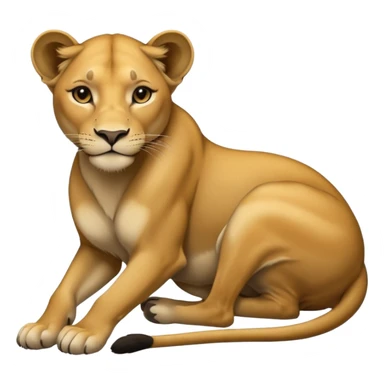 a lioness's silhouette laying down sticker