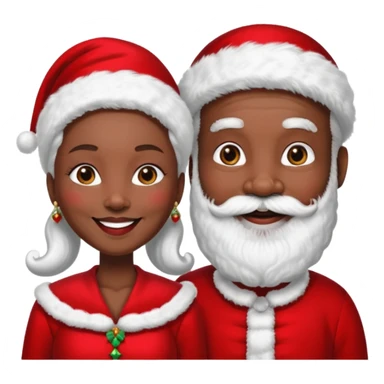 Black Santa with White Mrs. Santa sticker