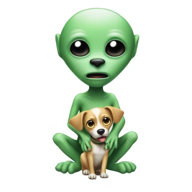 Alien is petting a dog sticker