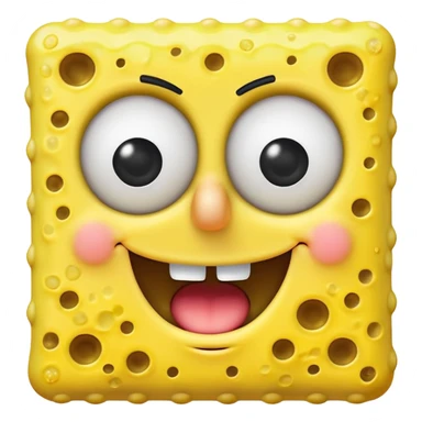 SpongeBob SquarePants as a cheerful cartoon character sticker