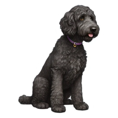 merle black labradoodle sticker