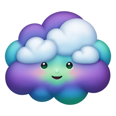 purple and green and blue gradient fluffy cloud sticker