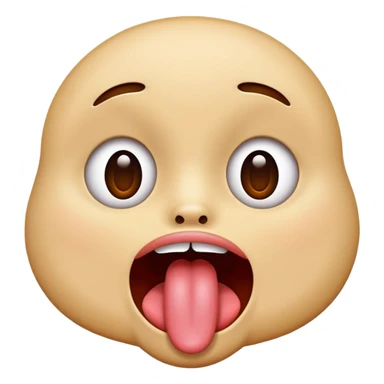 A face sticking its tongue out as if mocking someone sticker