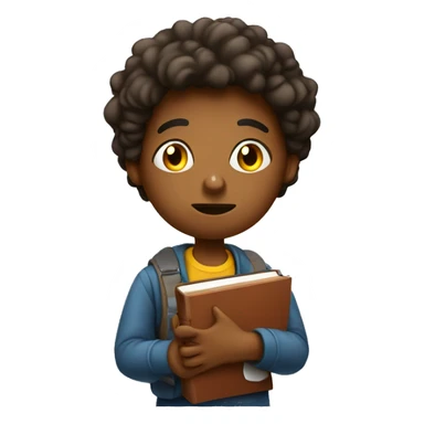 bored demotivated young student holding book sticker